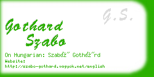 gothard szabo business card